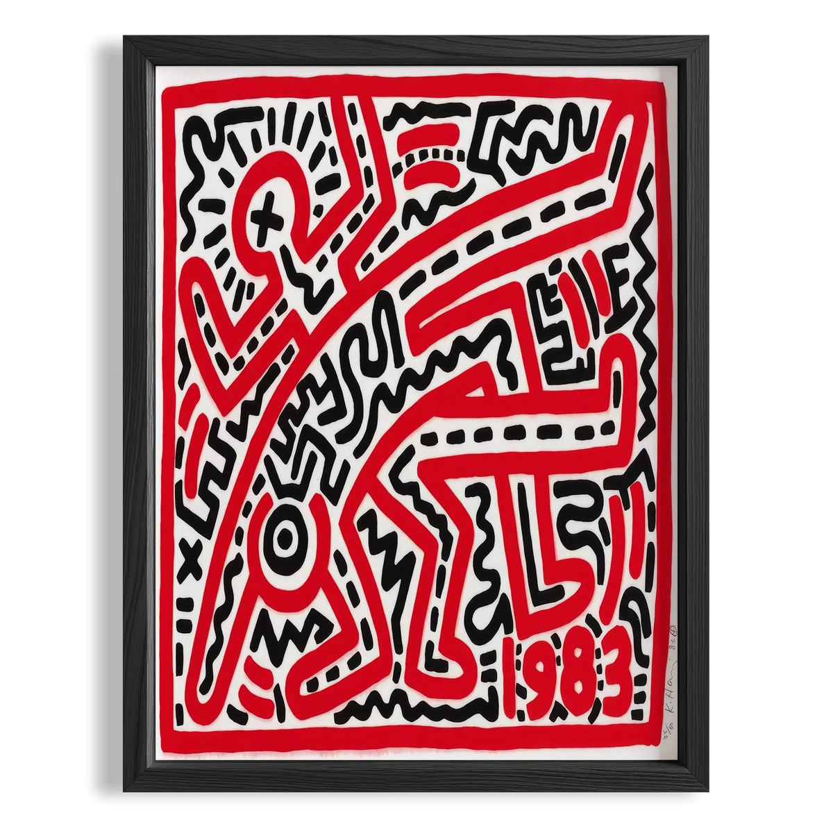 Koşan Figürler - Keith Haring Ahşap Duvar Tablosu