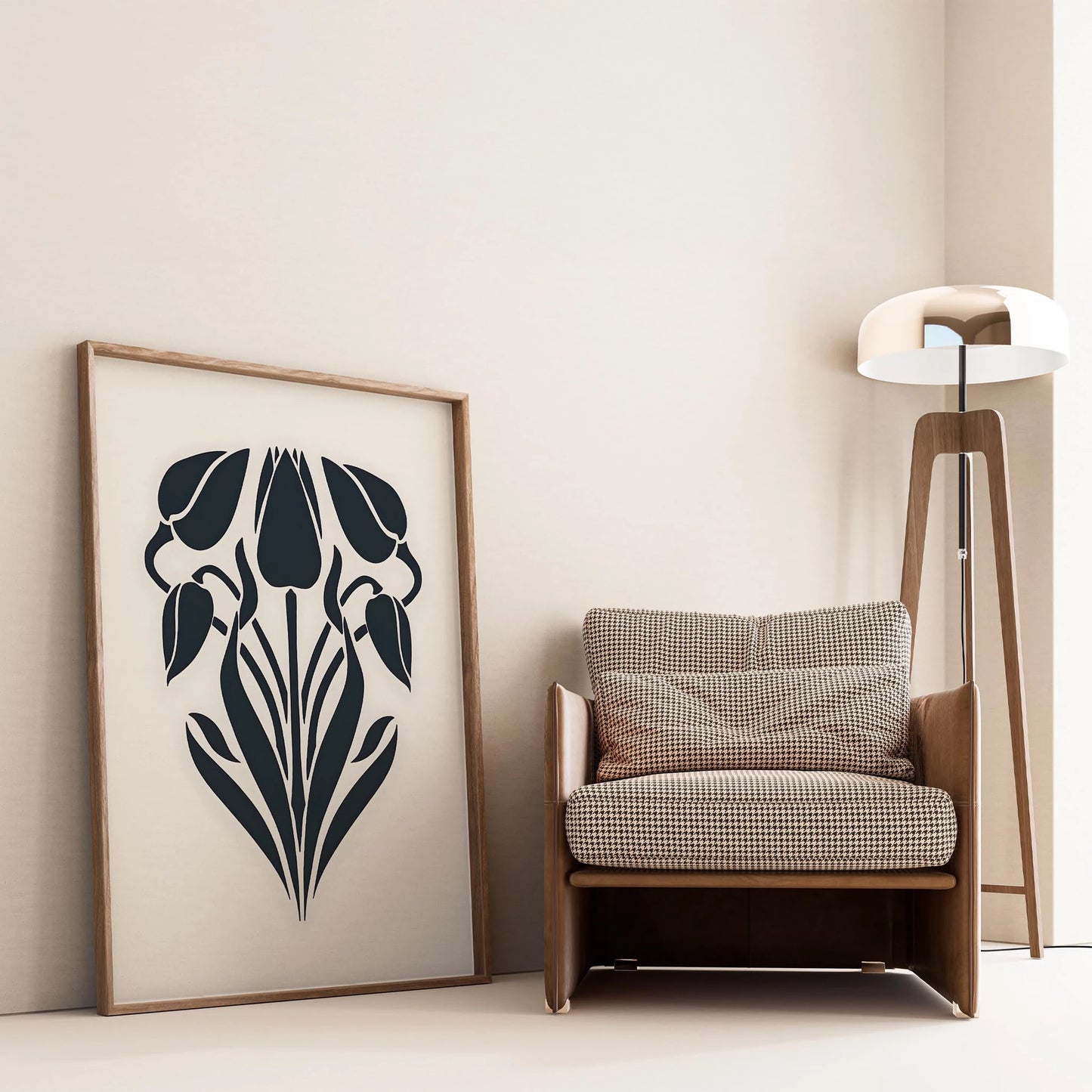 Matisse Kağıt Kesimleri Abstract Serisi Minimalist Lale Seranadı I Duvar Tablosu