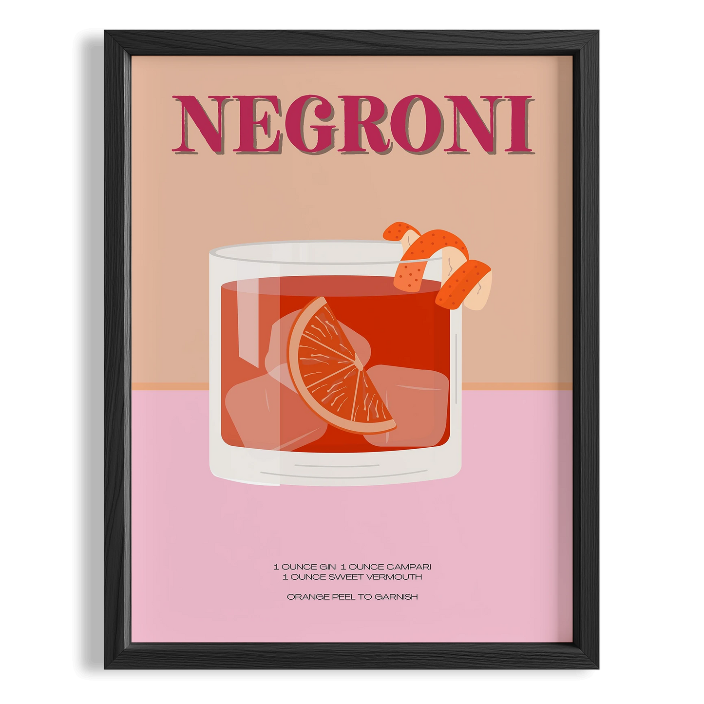 Negroni Kokteyli Mutfak Duvar Tablosu
