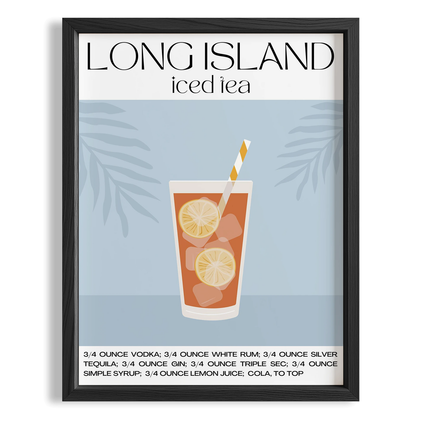 Long Island Iced Tea Kokteyl Tarifi Mutfak Duvar Tablosu