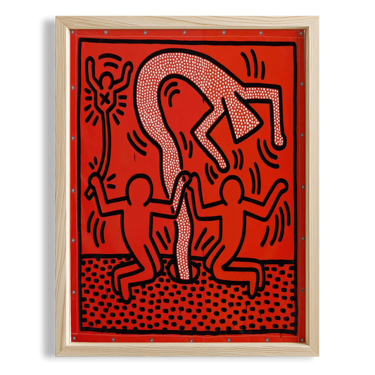 Kırmızı İkili - Keith Haring Ahşap Duvar Tablosu