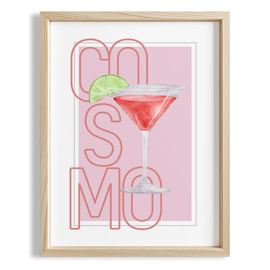Cosmopolitan Tipografik Kokteyl Mutfak Duvar Tablosu