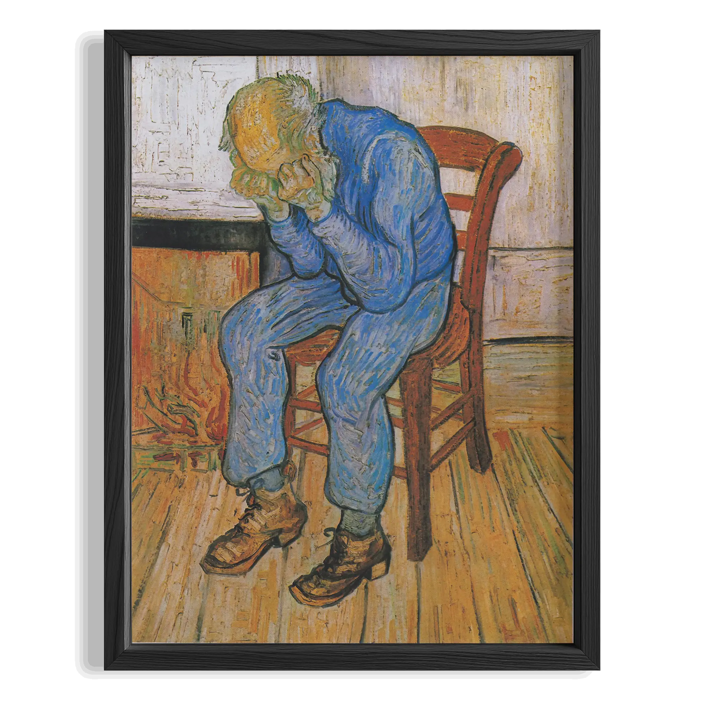 Sandalyede Oturan Adam - Vincent Van Gogh Ahşap Duvar Tablosu