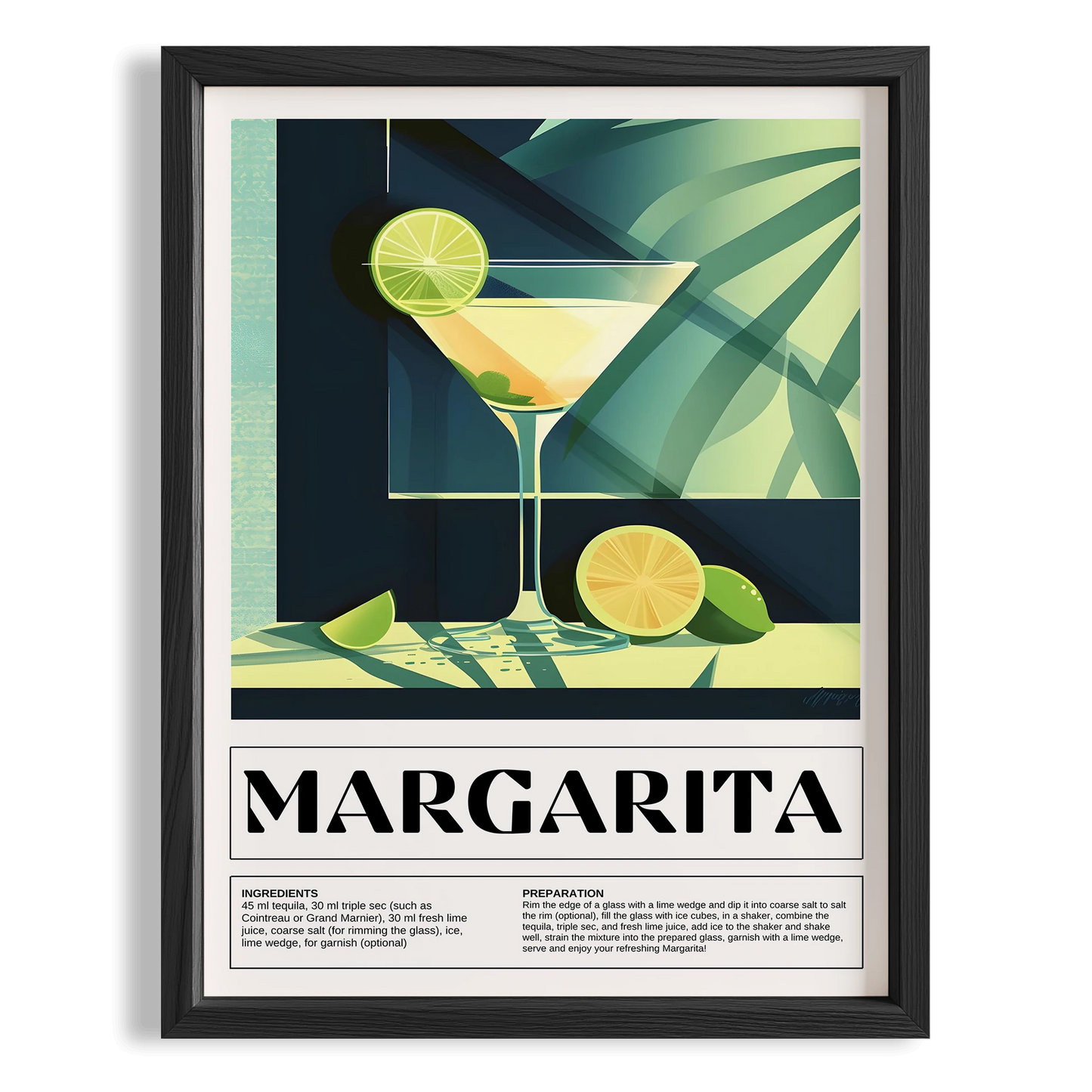 Margarita Kokteyl Tarifi Mutfak Duvar Tablosu