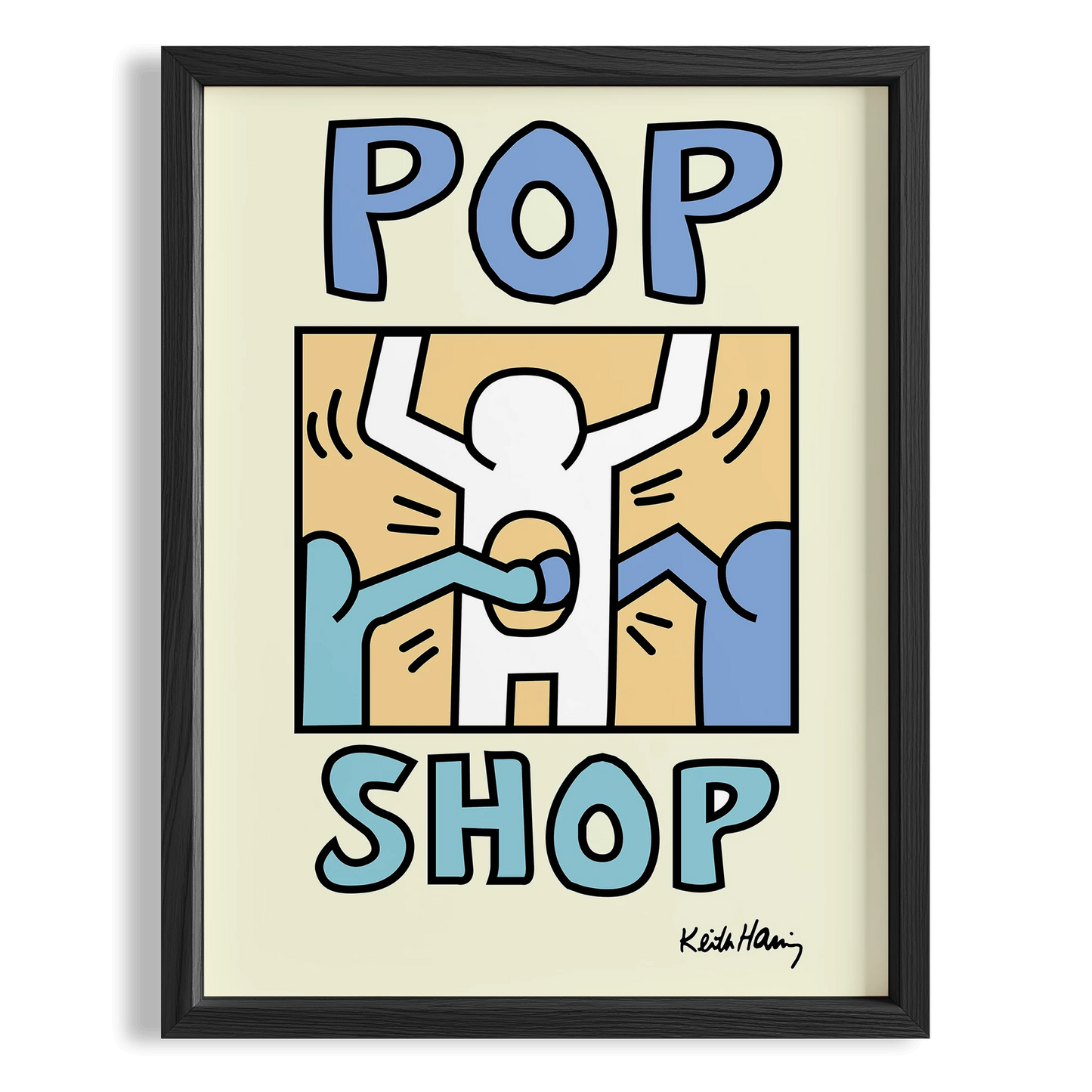 Pop Shop - Keith Haring Ahşap Duvar Tablosu