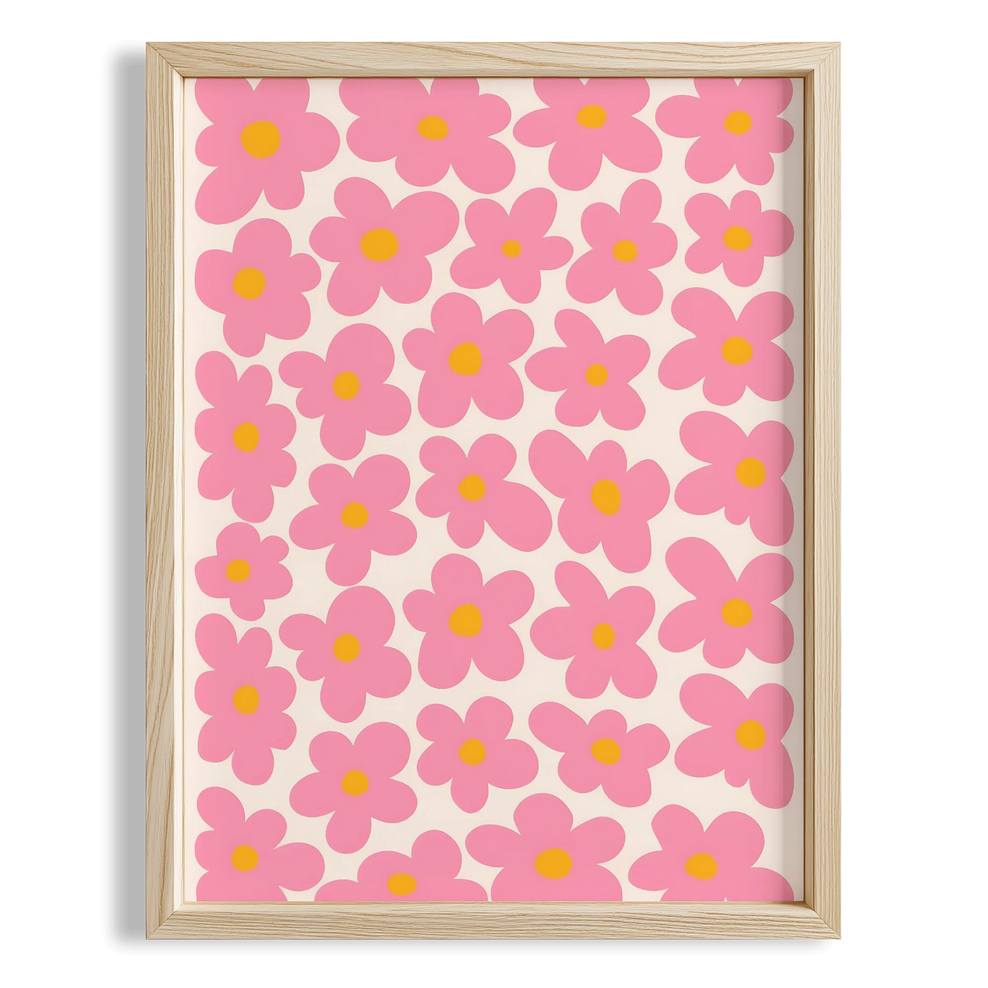 Matisse Kağıt Kesimleri Abstract Serisi Pembe Soyut Çiçekler I Duvar Tablosu