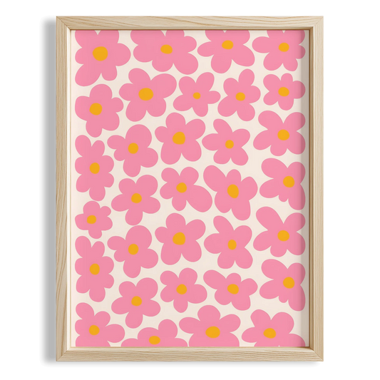 Matisse Kağıt Kesimleri Abstract Serisi Pembe Soyut Çiçekler I Duvar Tablosu