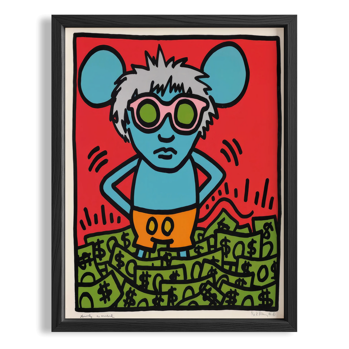 Pop Fare - Keith Haring Ahşap Duvar Tablosu