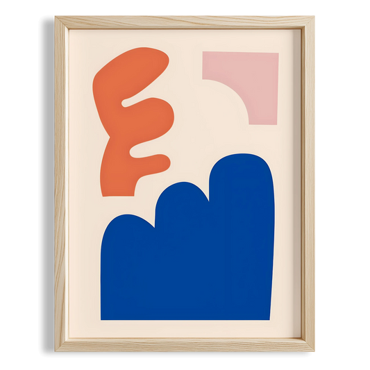 Matisse Kağıt Kesimleri Abstract Serisi Renkli Soyut Formlar I Duvar Tablosu