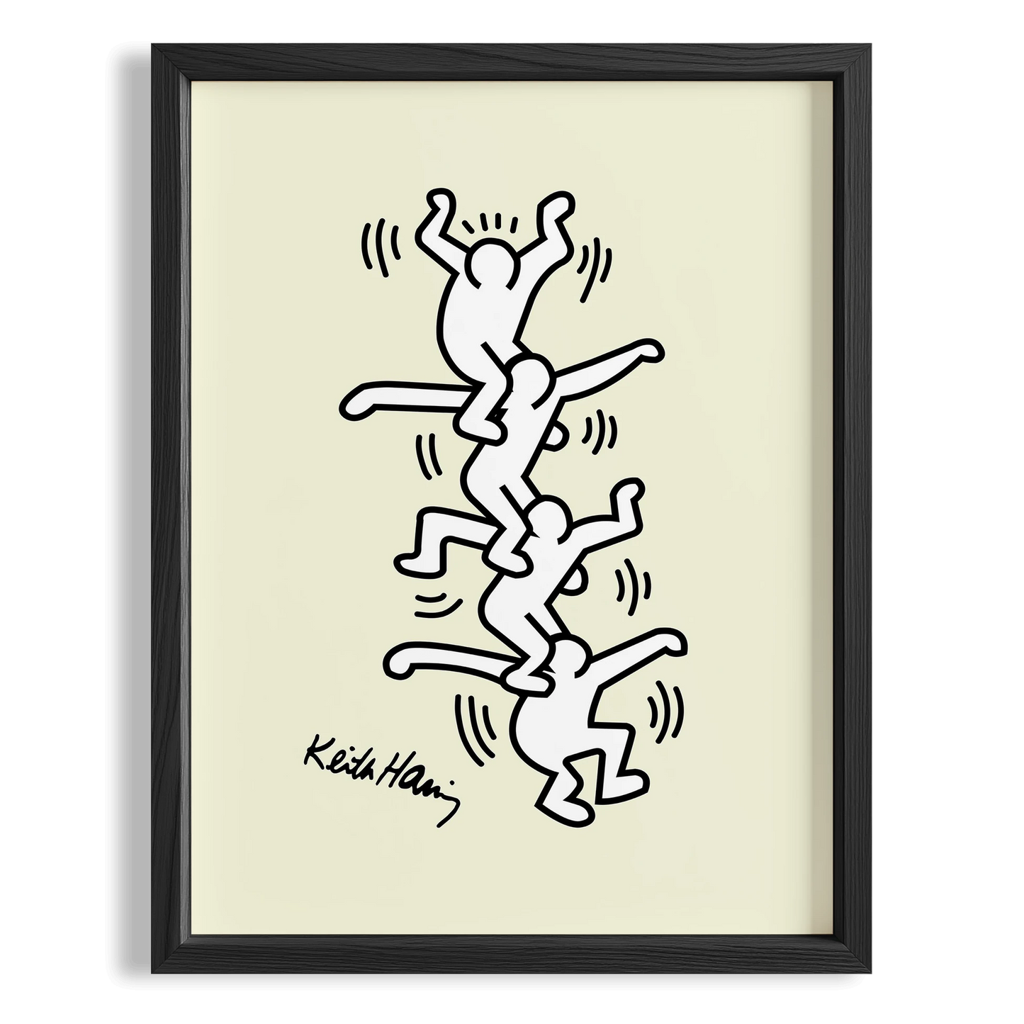 Zincir Halindeki İnsanlar - Keith Haring Ahşap Duvar Tablosu