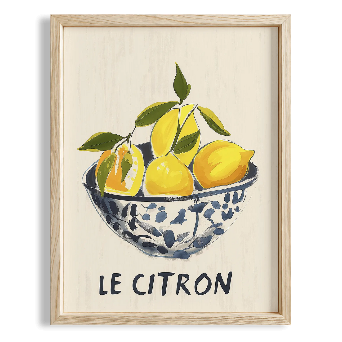 Le Citron Limonlar Mavi Kase İtalya Koleksiyonu Mutfak Duvar Tablosu