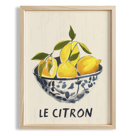 Le Citron Limonlar Mavi Kase İtalya Koleksiyonu Mutfak Duvar Tablosu
