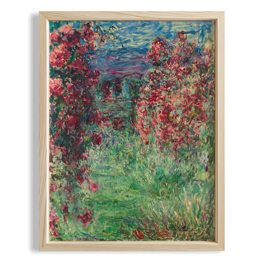 Çiçekli Bahçe - Claude Monet Ahşap Duvar Tablosu
