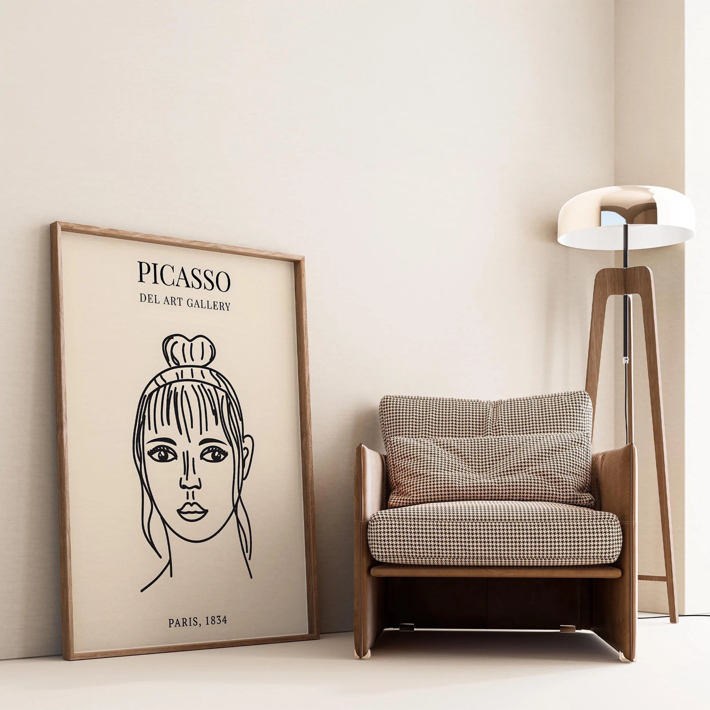 Matisse Kağıt Kesimleri Minimalist Çizgi Sanatı Estetik Kadın Portresi VII Duvar Tablosu
