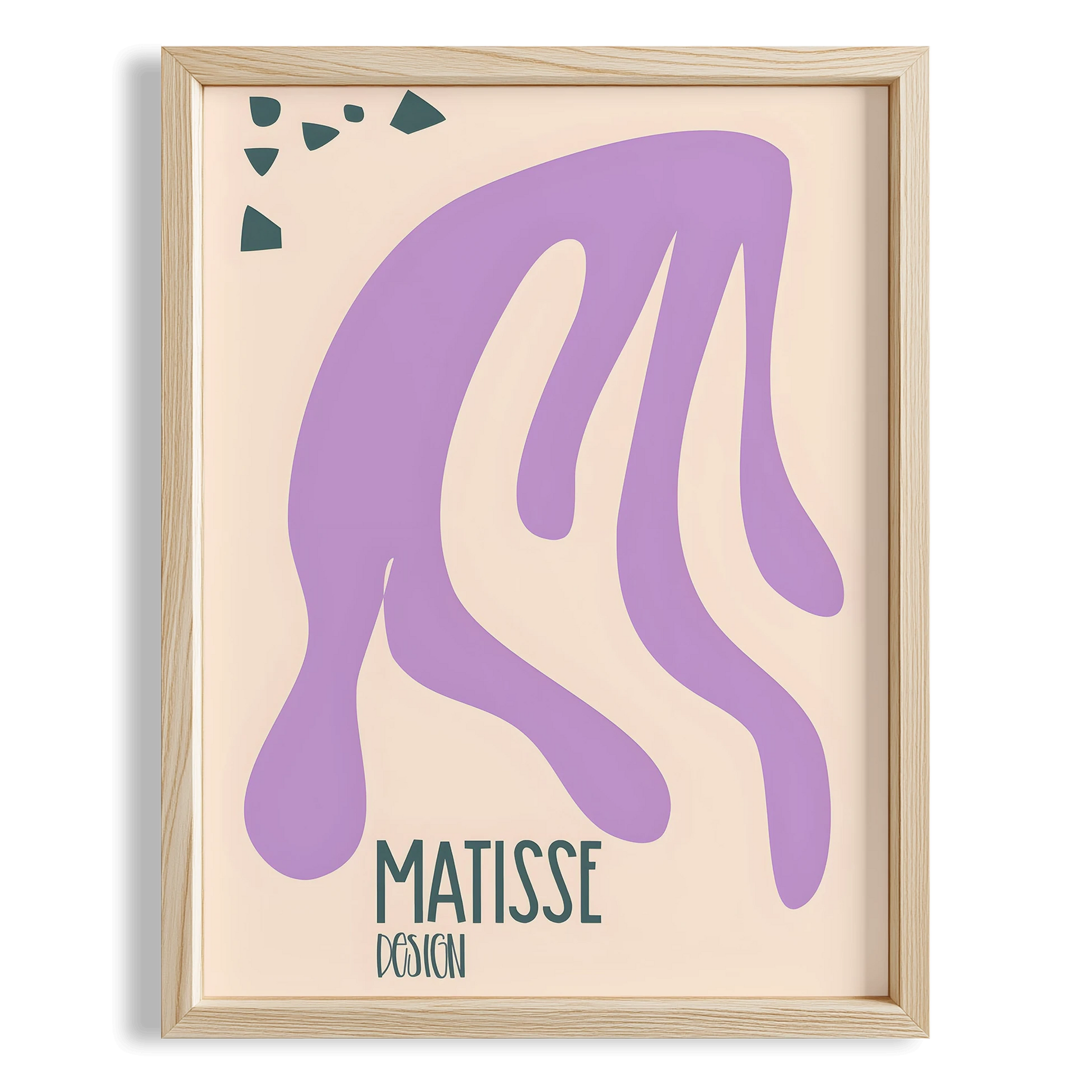 Matisse Kağıt Kesimleri Abstract Serisi Lila Bej Yaprak I Duvar Tablosu
