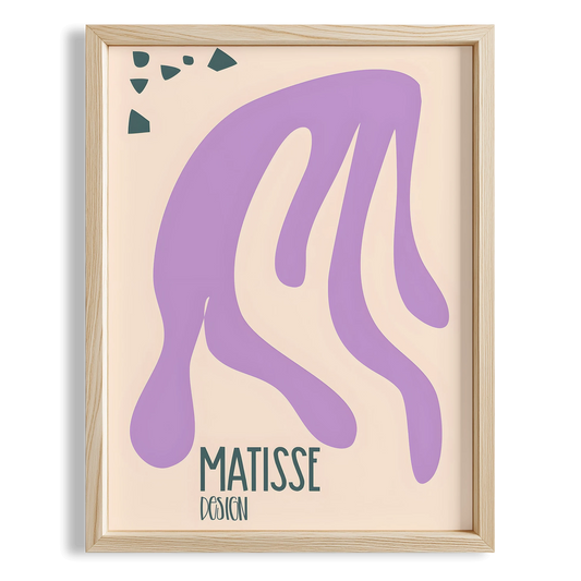 Matisse Kağıt Kesimleri Abstract Serisi Lila Bej Yaprak I Duvar Tablosu