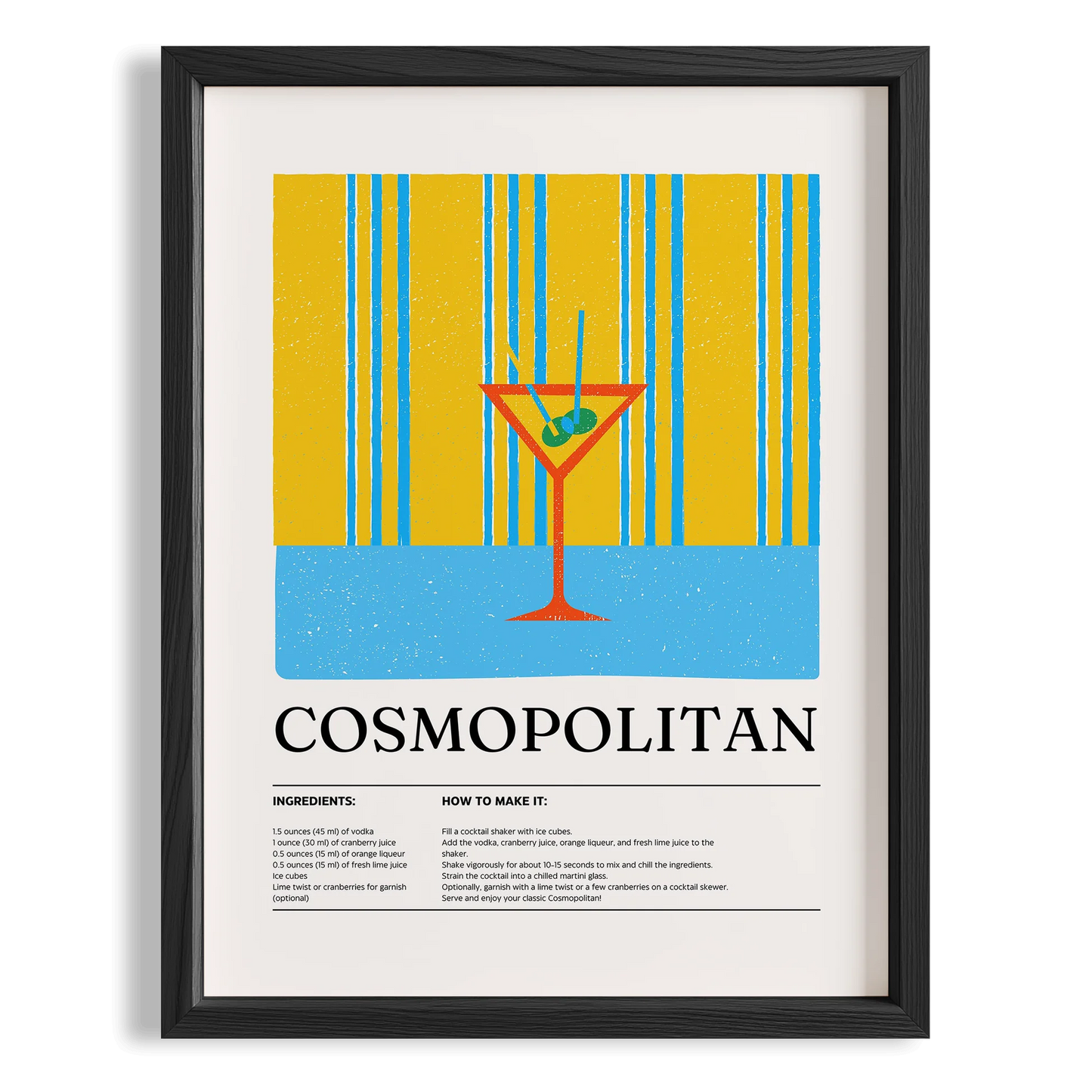 Cosmopolitan Kokteyl Tarifi Mutfak Duvar Tablosu