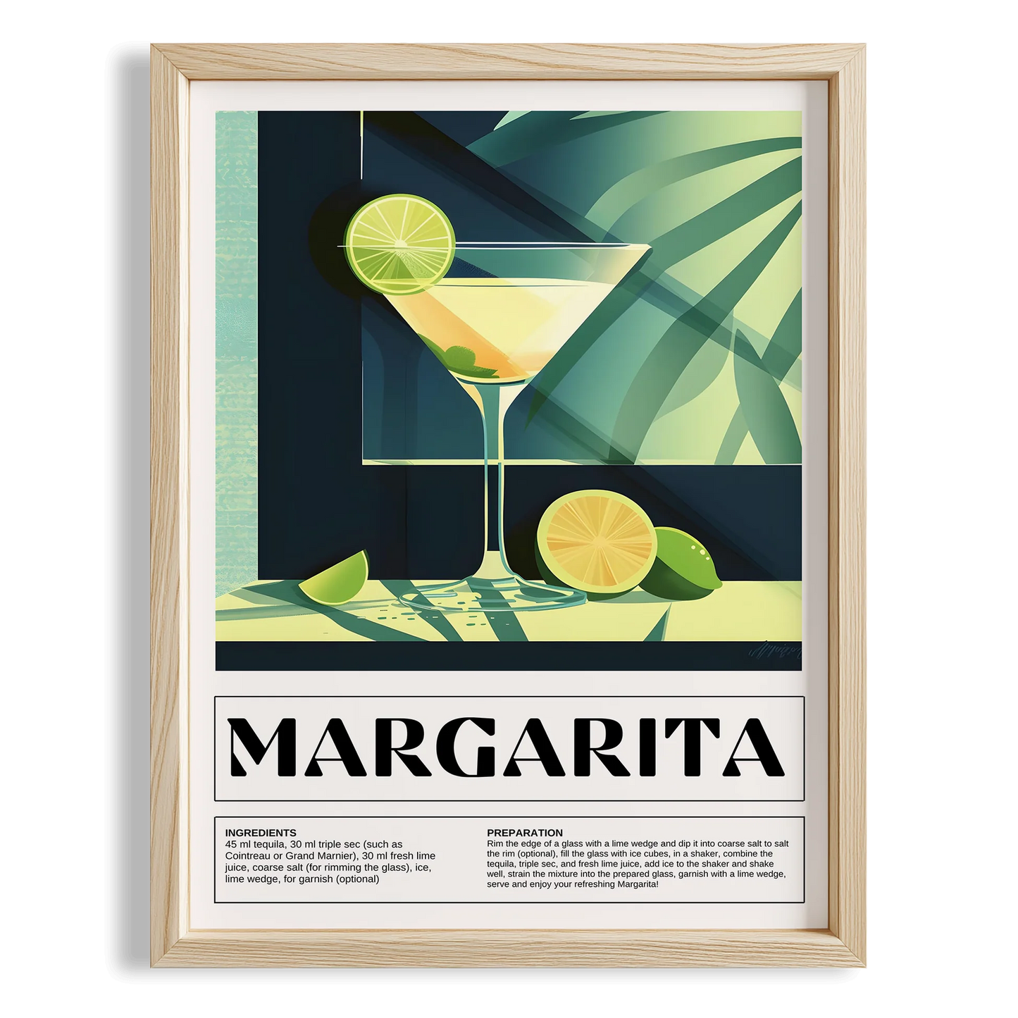 Margarita Kokteyl Tarifi Mutfak Duvar Tablosu