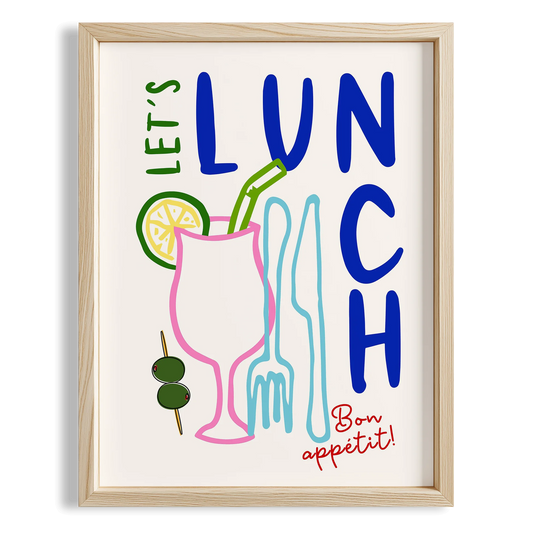 Let's Lunch Tipografi Mutfak Duvar Tablosu
