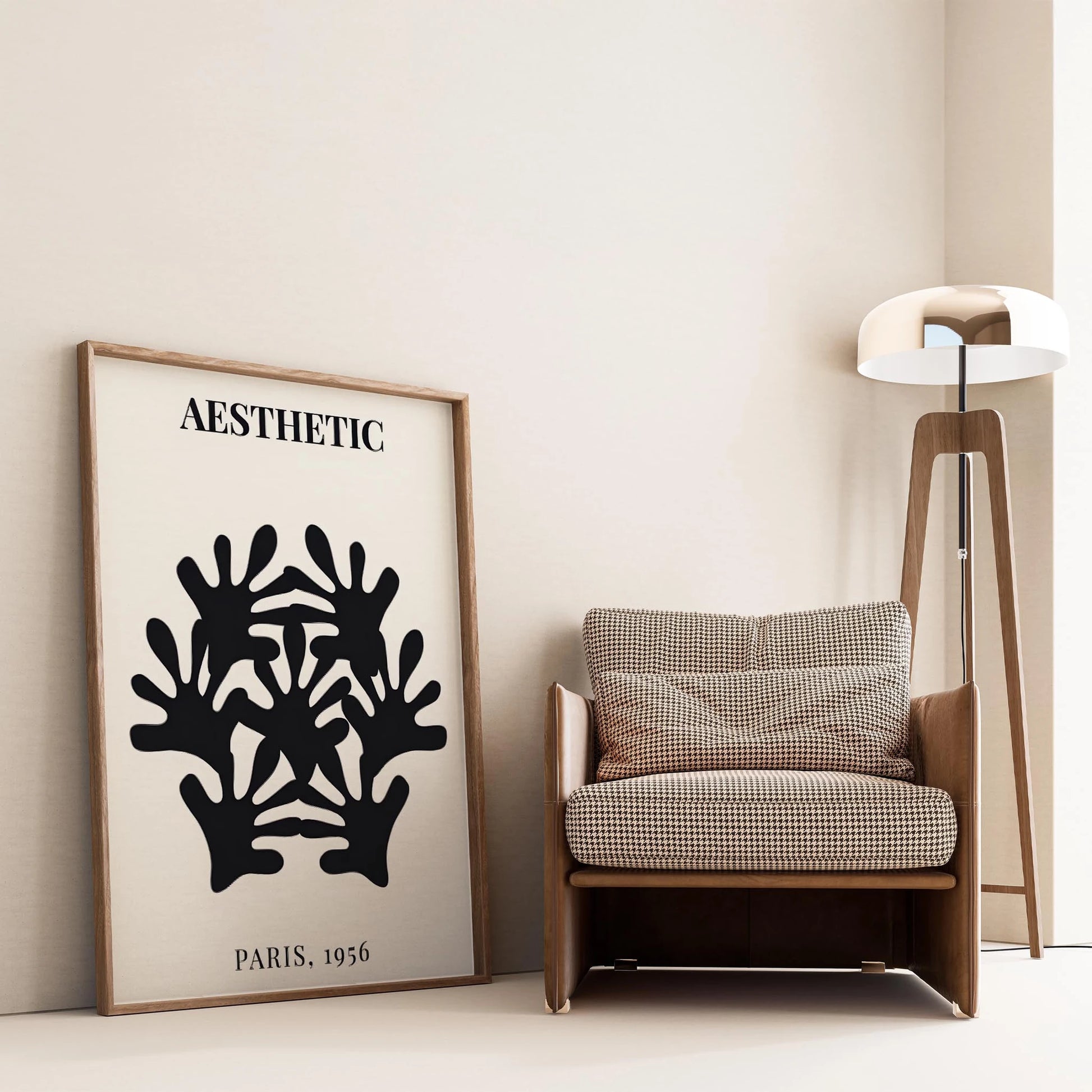 Matisse Kağıt Kesimleri Serisi Minimalist Beşli Dallar I Duvar Tablosu