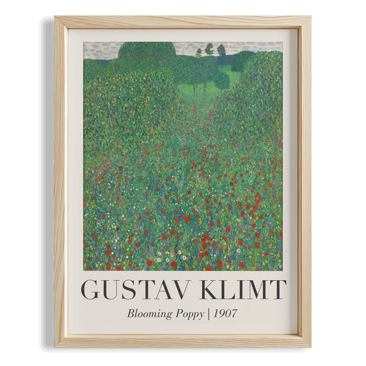 Gelincik Tarlası - Gustav Klimt Ahşap Duvar Tablosu