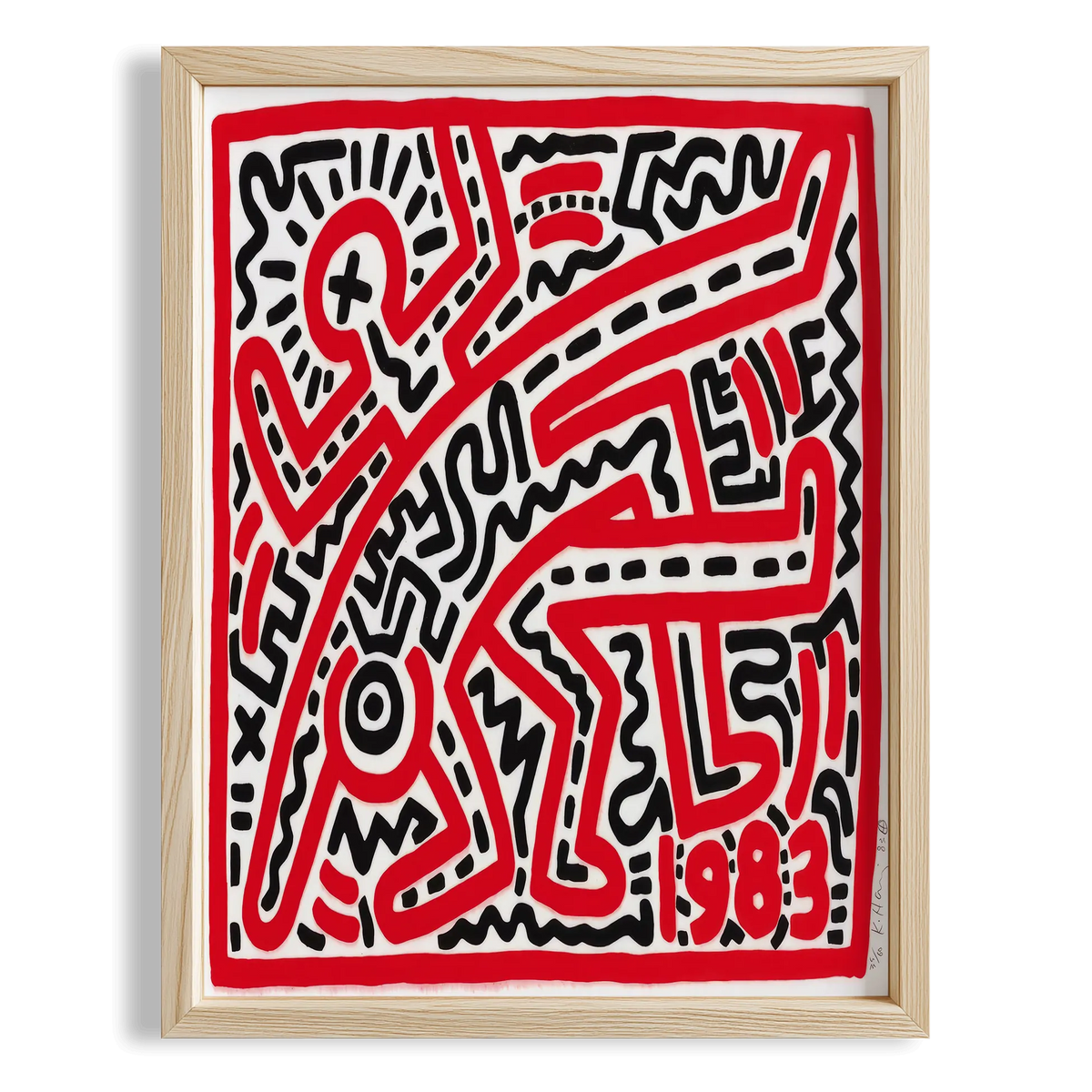 Koşan Figürler - Keith Haring Ahşap Duvar Tablosu
