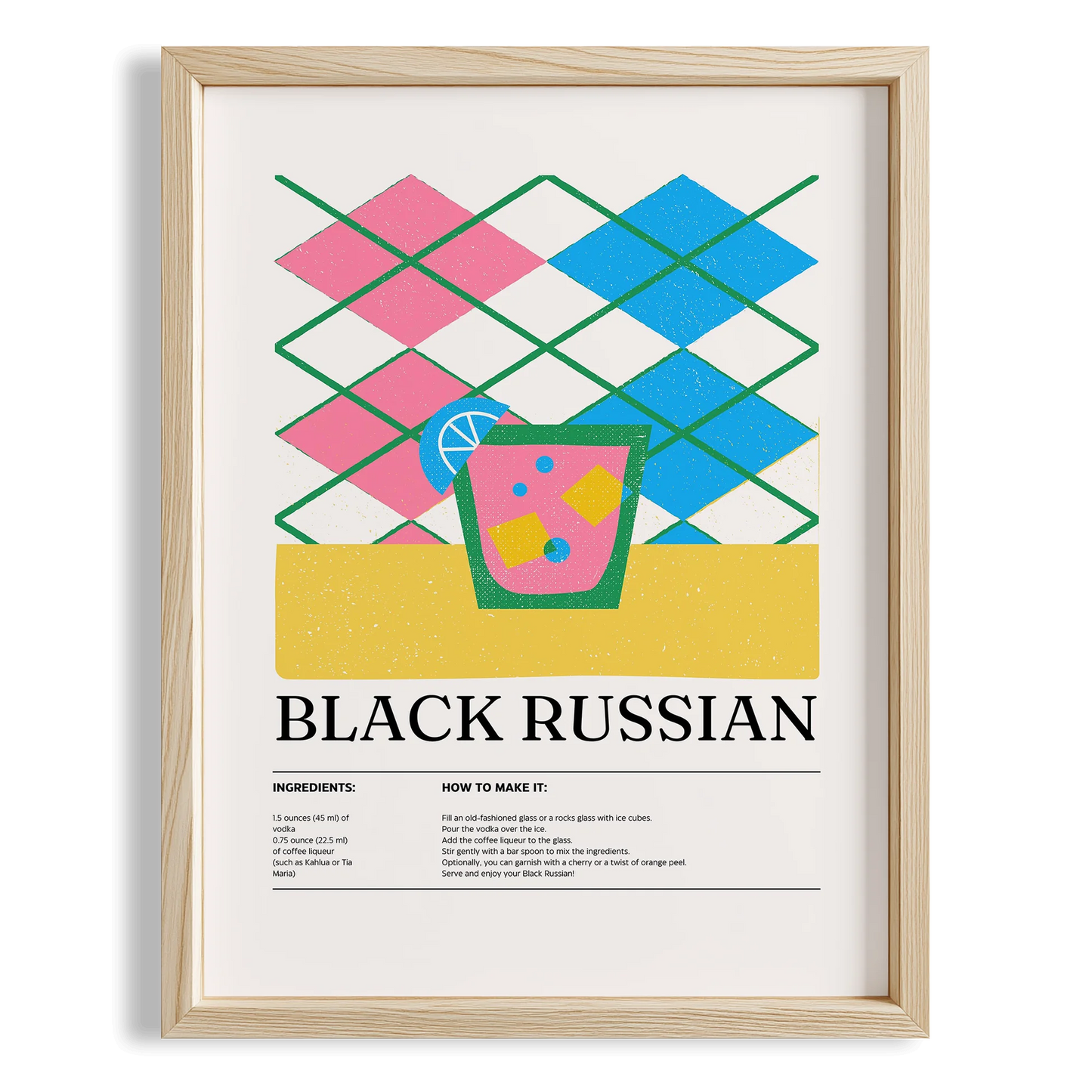 Black Russian Kokteyl Tarifi Mutfak Duvar Tablosu