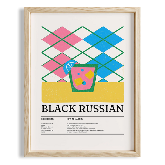 Black Russian Kokteyl Tarifi Mutfak Duvar Tablosu