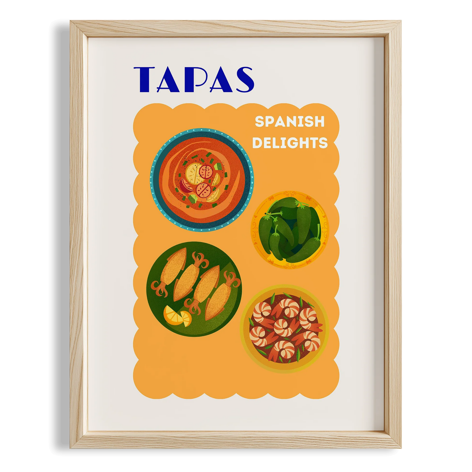 Tapas Akdeniz İspanya Koleksiyonu Mutfak Duvar Tablosu II
