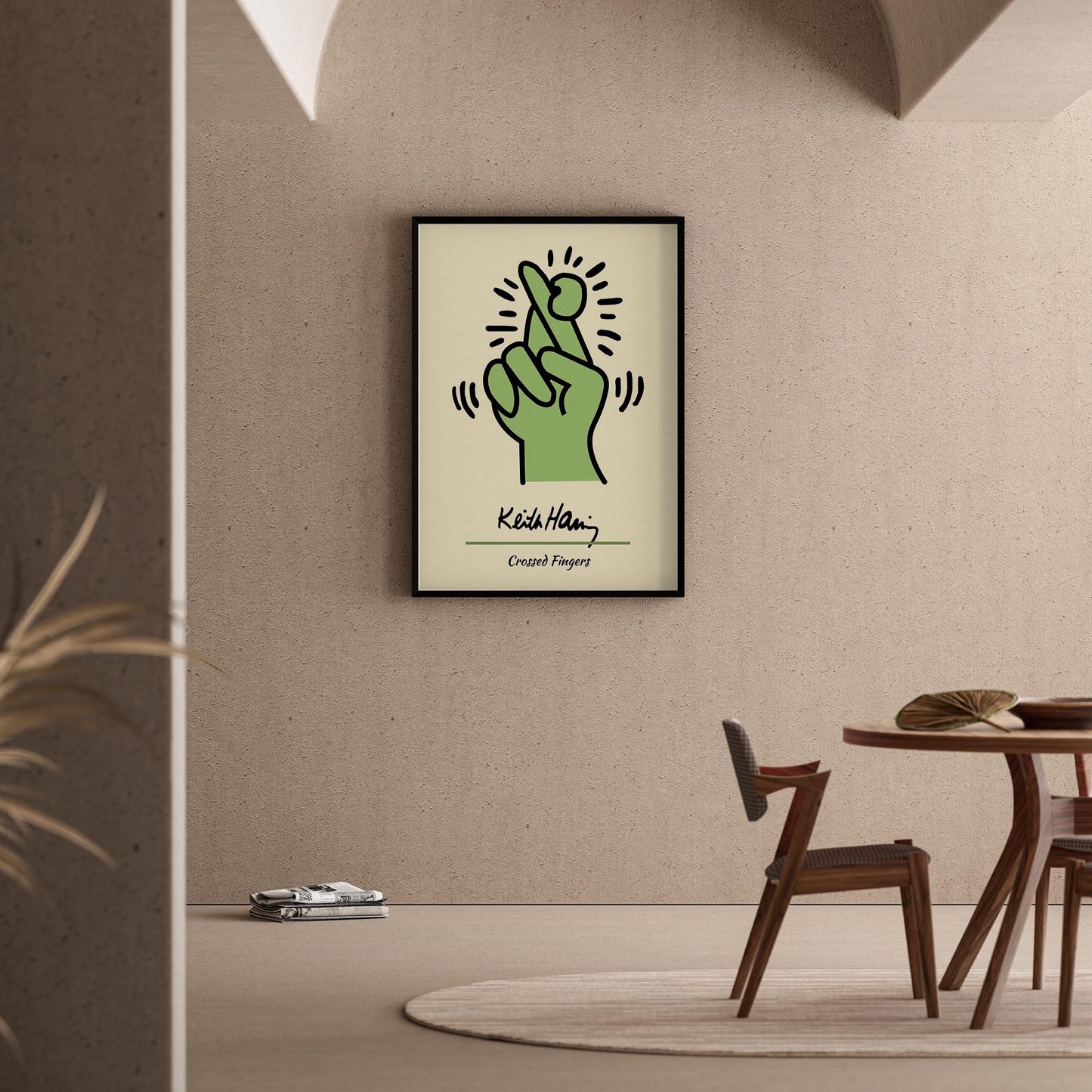Yaratıcı Parmak - Keith Haring Ahşap Duvar Tablosu