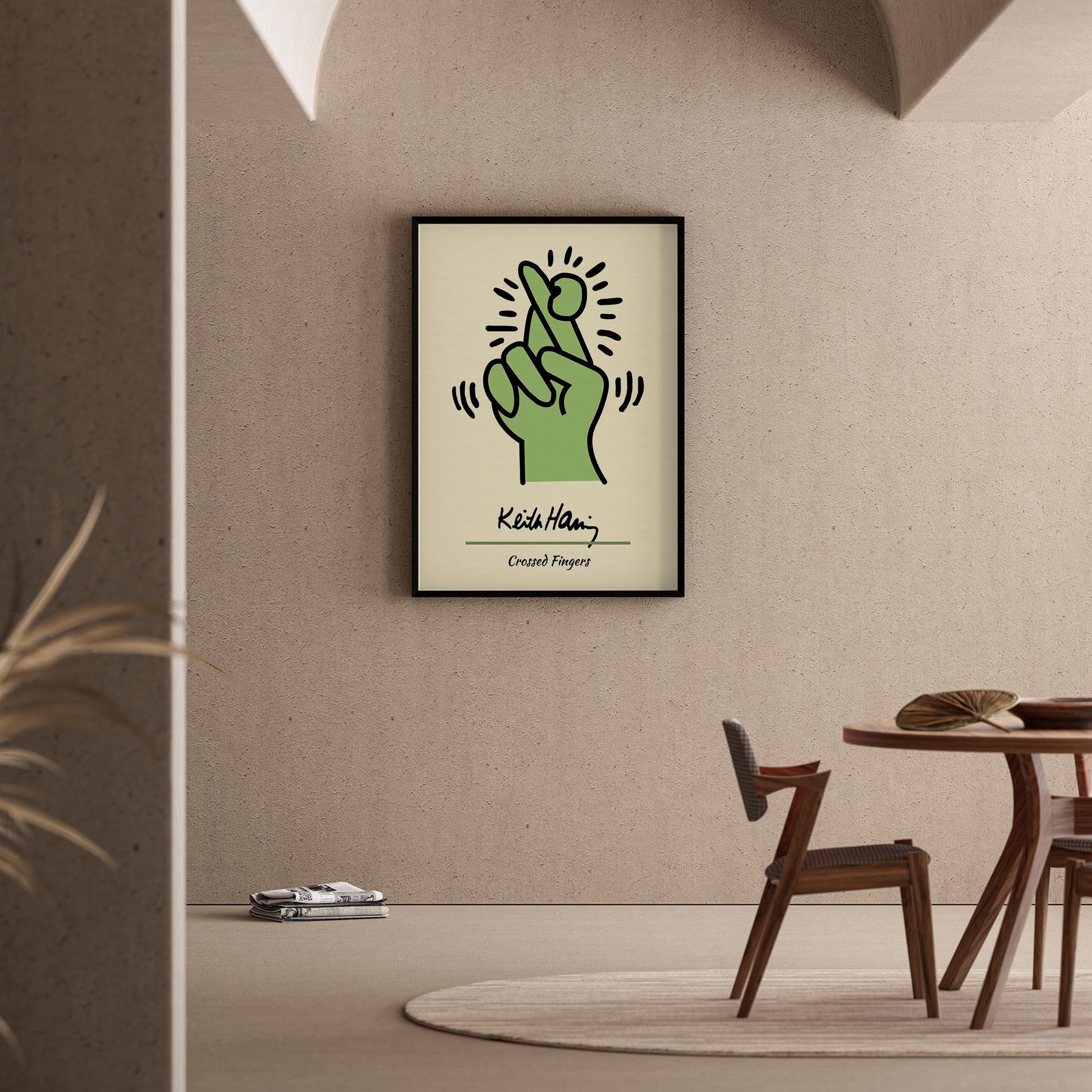 Yaratıcı Parmak - Keith Haring Ahşap Duvar Tablosu