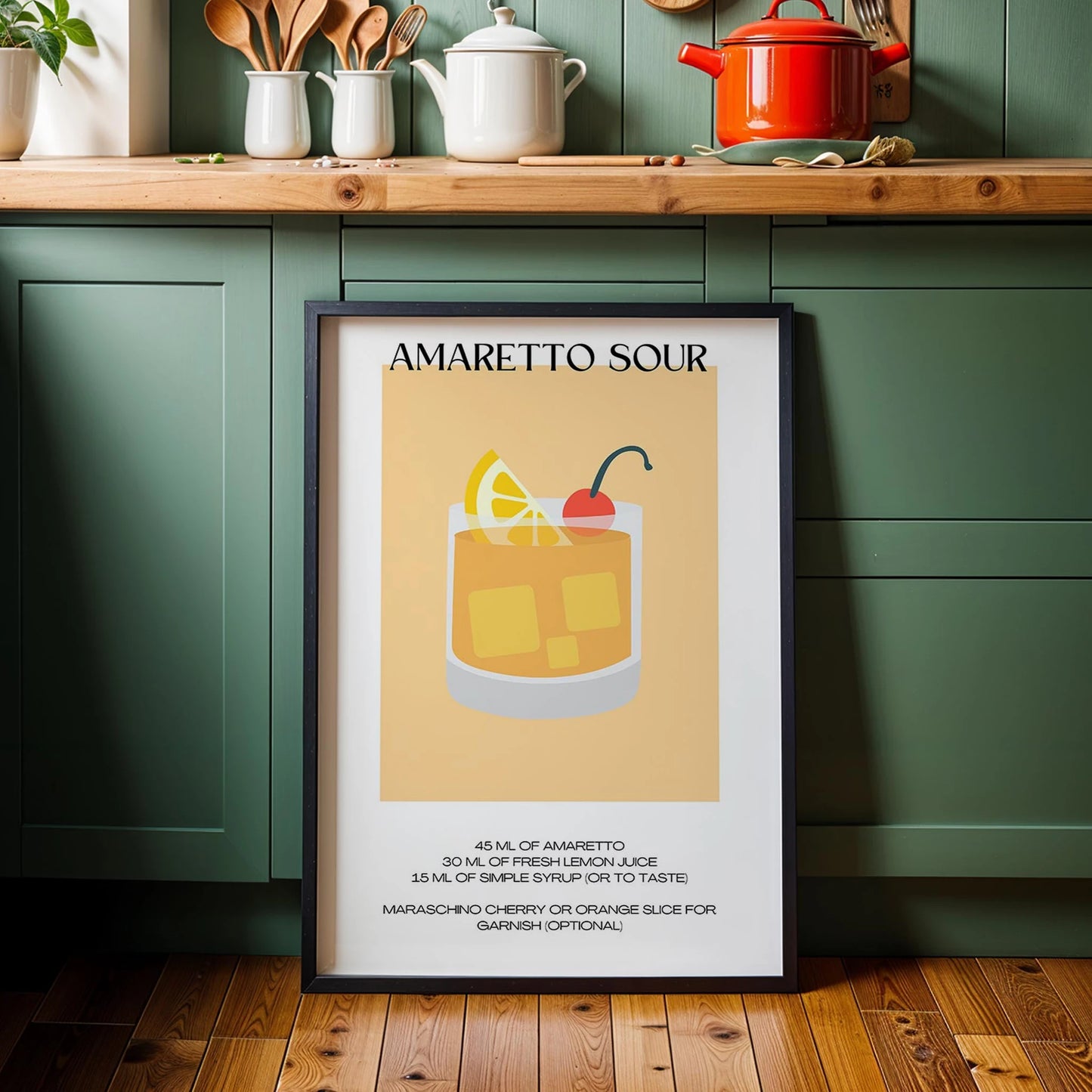 Amaretto Sour Kokteyl Tarifi Mutfak Duvar Tablosu