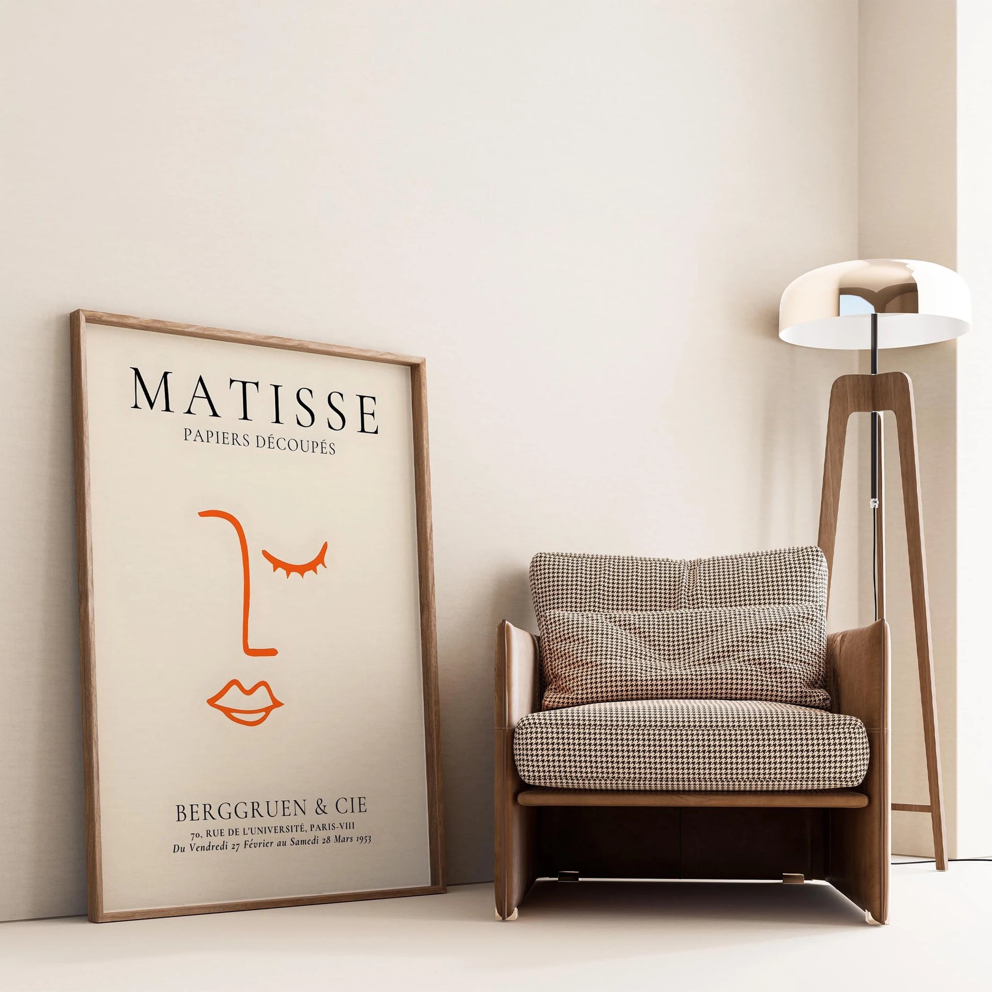 Matisse Kağıt Kesitleri Minimalist Kadın Yüzü Soyut Çizgi I Duvar Tablosu
