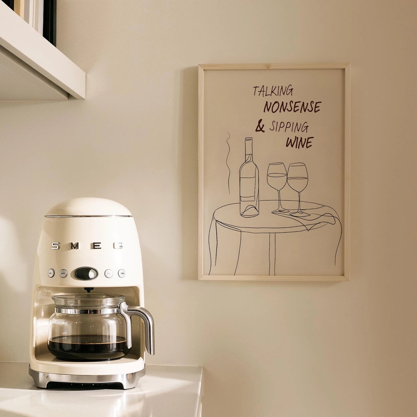 Talking Nonsense & Sipping Wine Tipografik Mutfak Duvar Tablosu