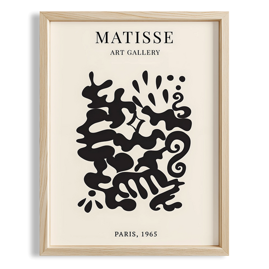 Matisse Kağıt Kesimleri Serisi Siyah Soyut Dallar ve Çiçekler I Duvar Tablosu