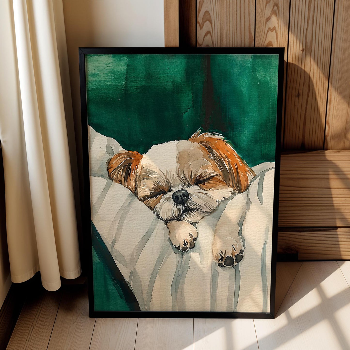 Köpek Portre XIV - Shih Tzu Zümrüt