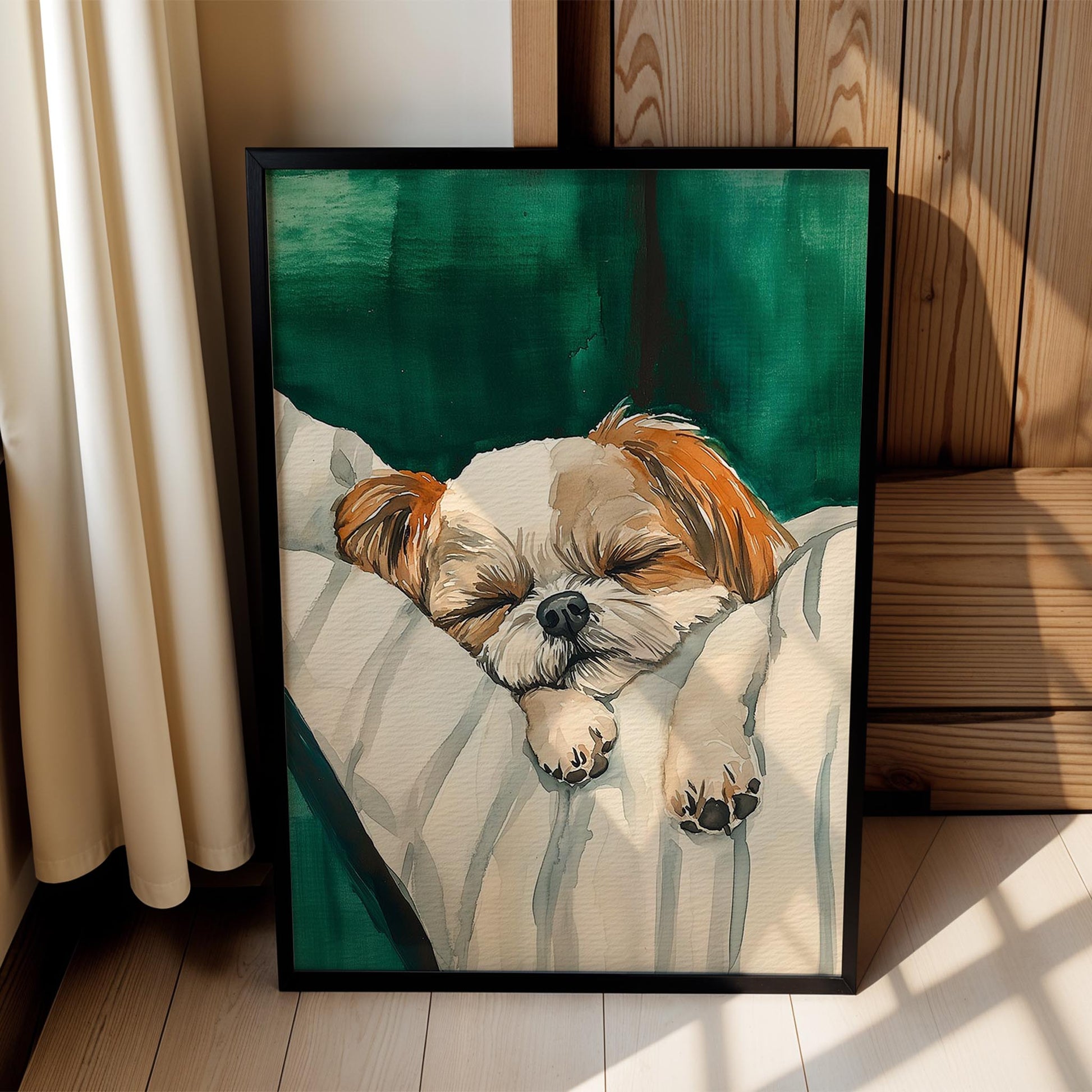 Köpek Portre XIV - Shih Tzu Zümrüt