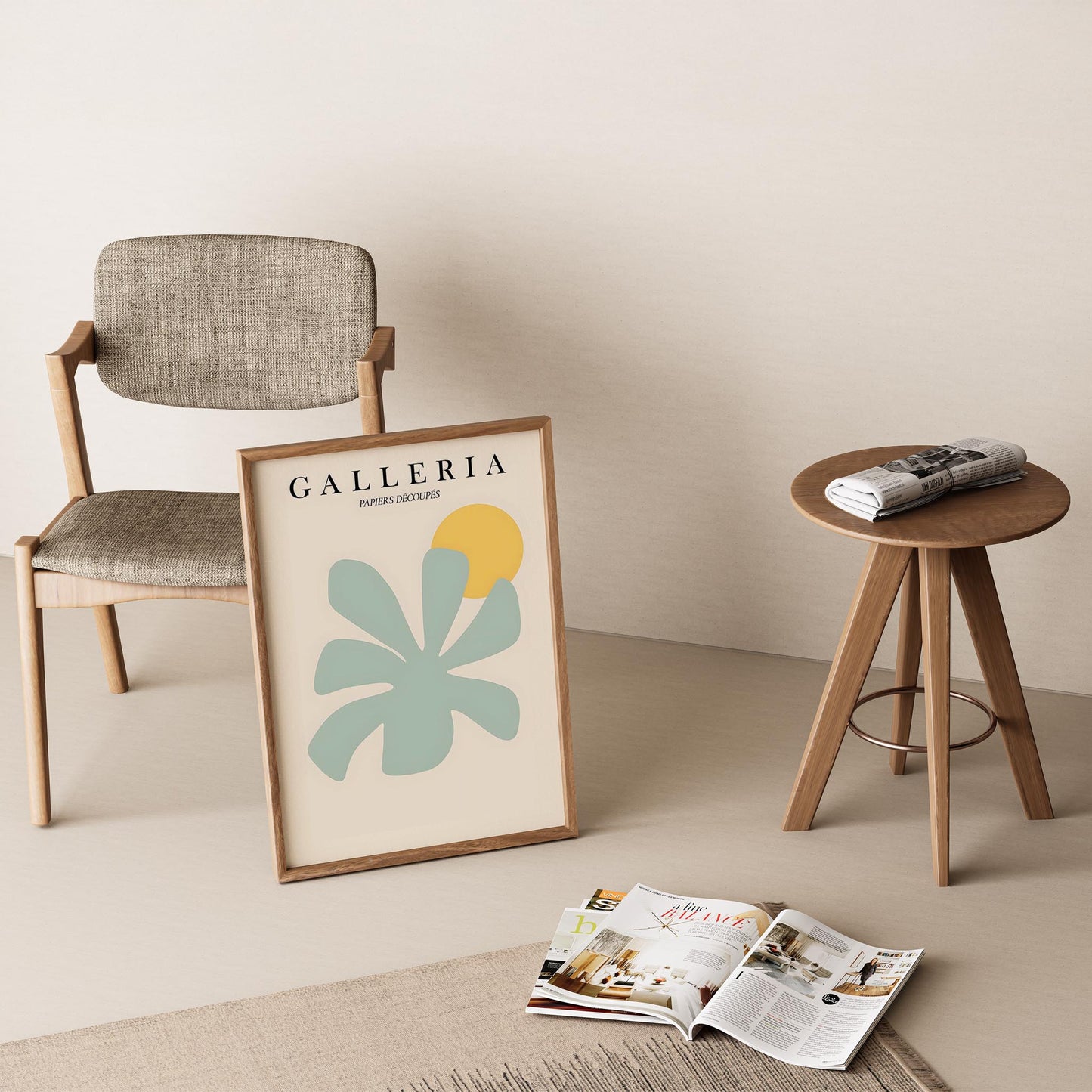 Matisse Kağıt Kesimleri Serisi Abstract Soyut Yaprak Botanik I Duvar Tablosu