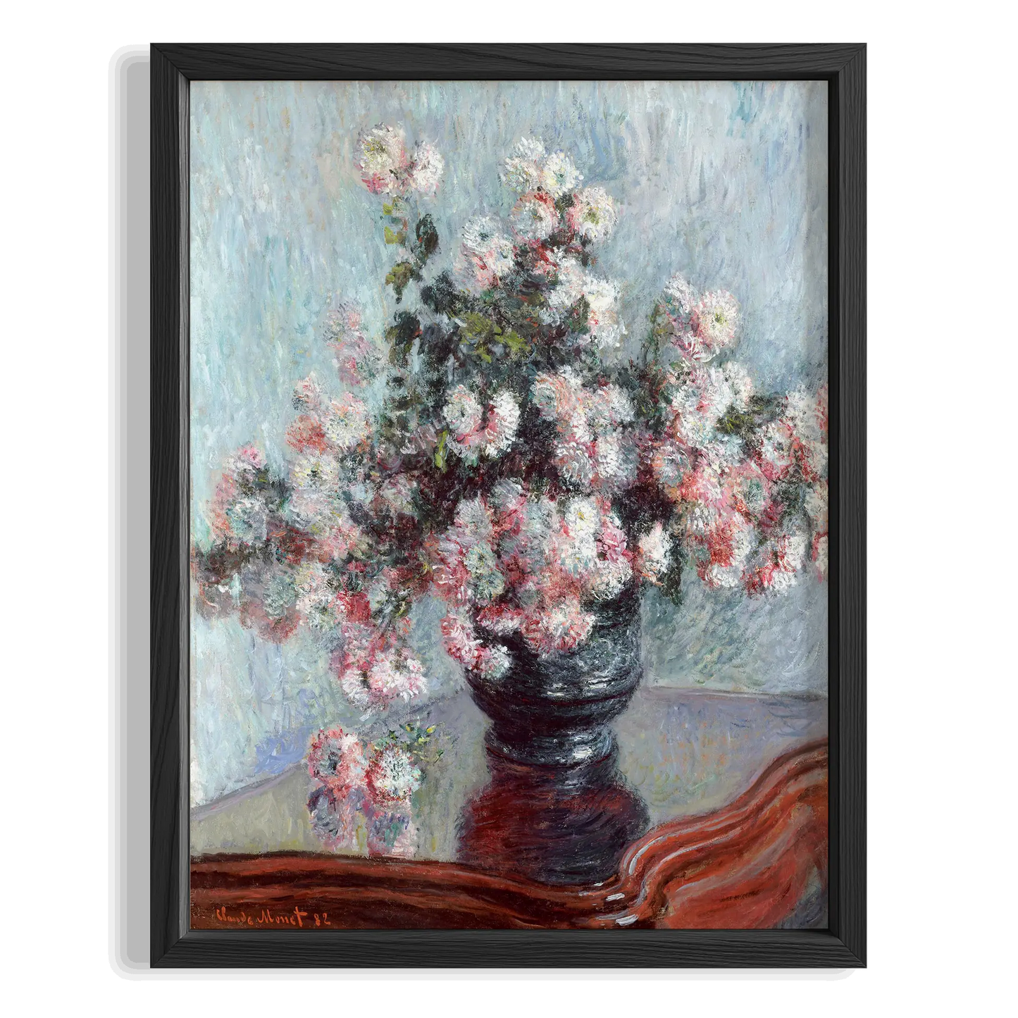 Vazoda Çiçekler - Claude Monet Ahşap Duvar Tablosu