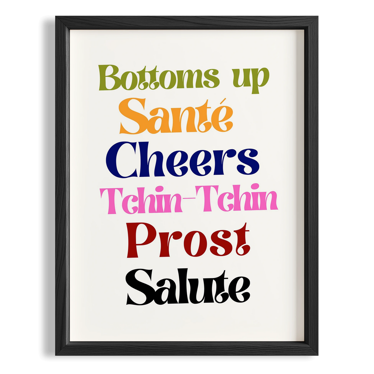 Salute Cheers Tipografi Mutfak Duvar Tablosu