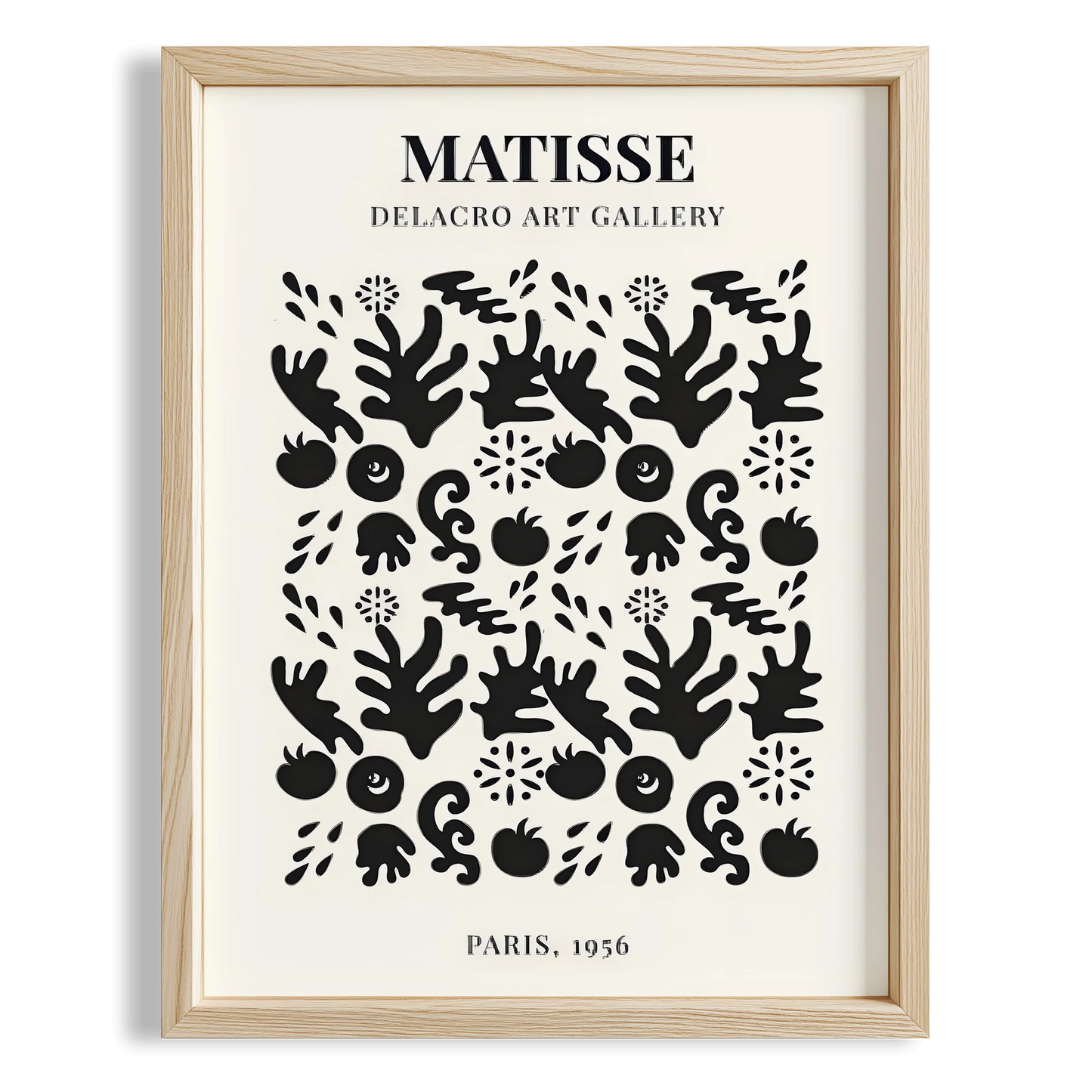 Matisse Kağıt Kesimleri Serisi Siyah Minimalist Soyut Dal Desenleri I Duvar Tablosu