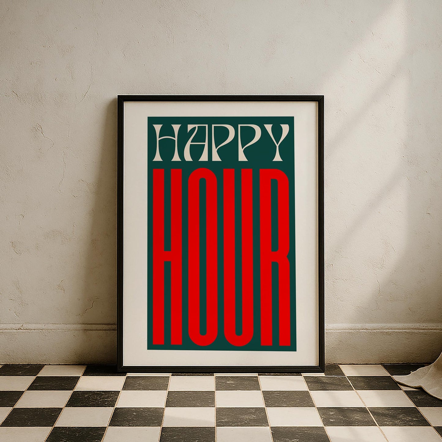 Happy Hour Tipografi Mutfak Duvar Tablosu