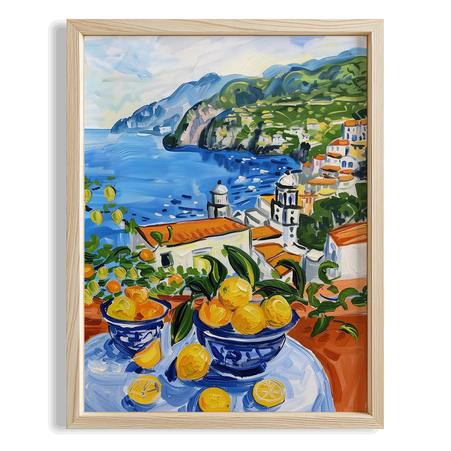 Amalfi Deniz Manzarası Limoncello İtalya Koleksiyonu Mutfak Duvar Tablosu