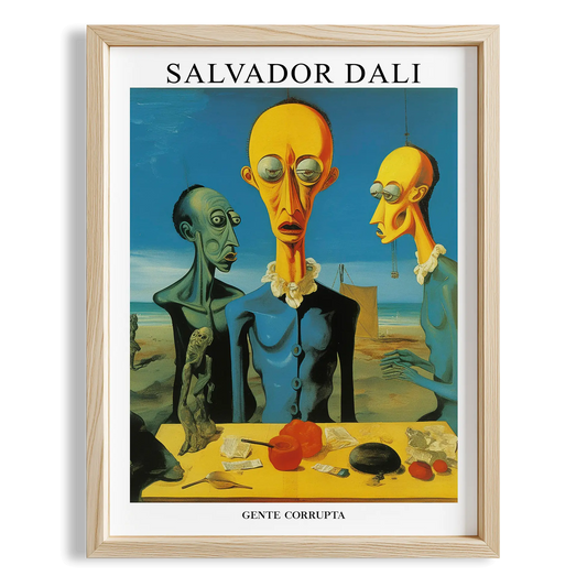 Üç Figür - Salvador Dali Ahşap Duvar Tablosu