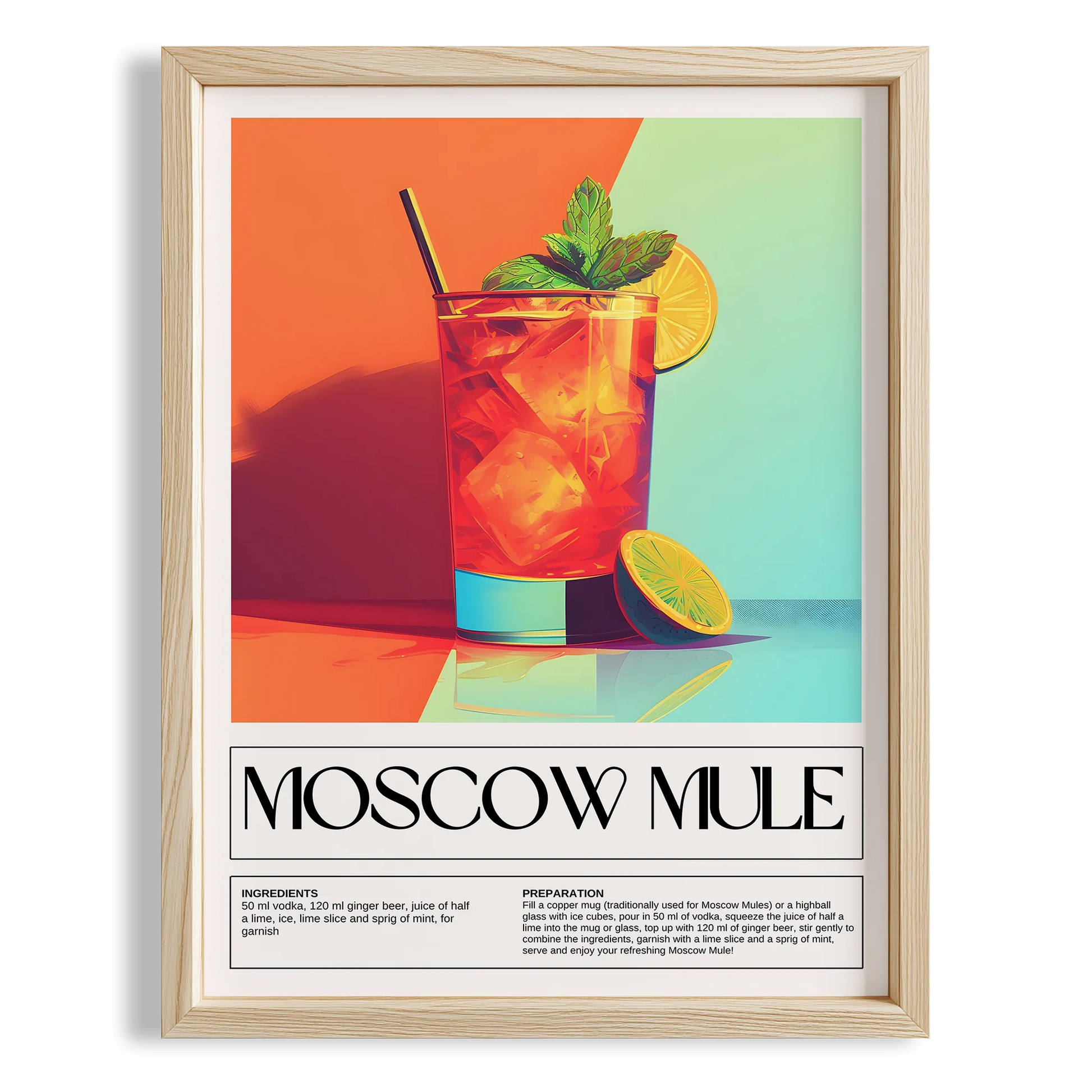 Moscow Mule Kokteyl Tarifi Mutfak Duvar Tablosu