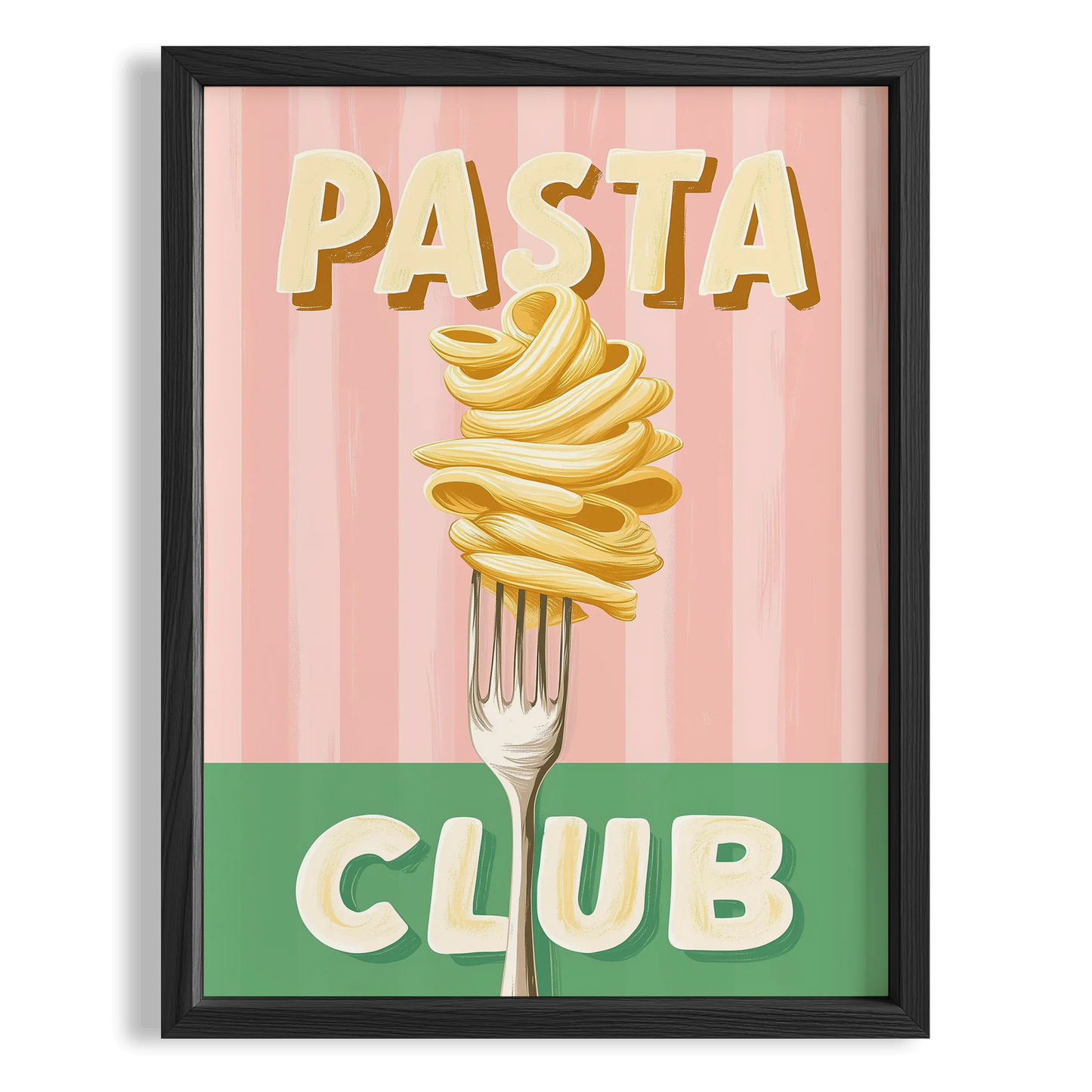 Pasta Club İtalyanca Tipografi Mutfak Duvar Tablosu II