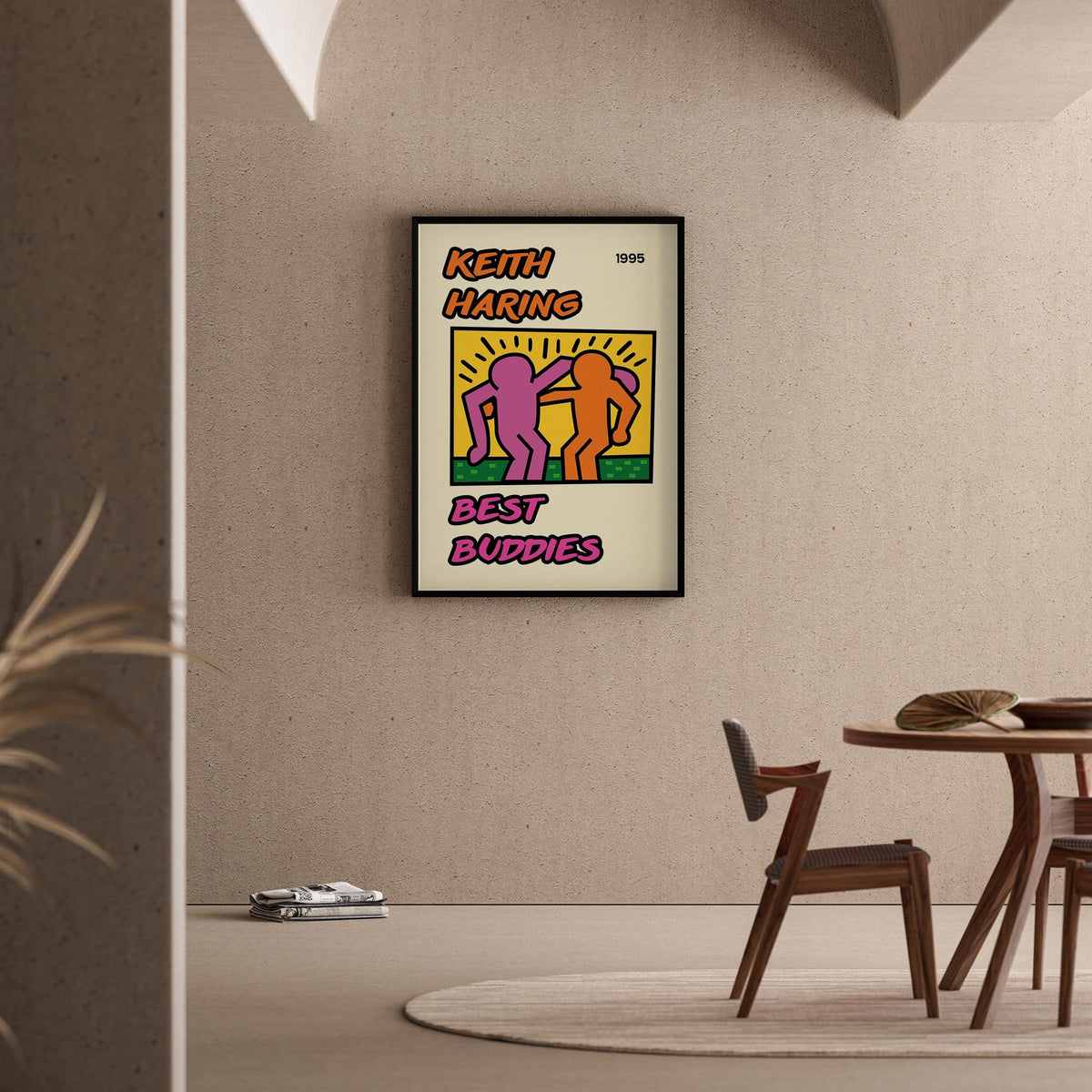 En İyi Dostlar - Keith Haring Ahşap Duvar Tablosu