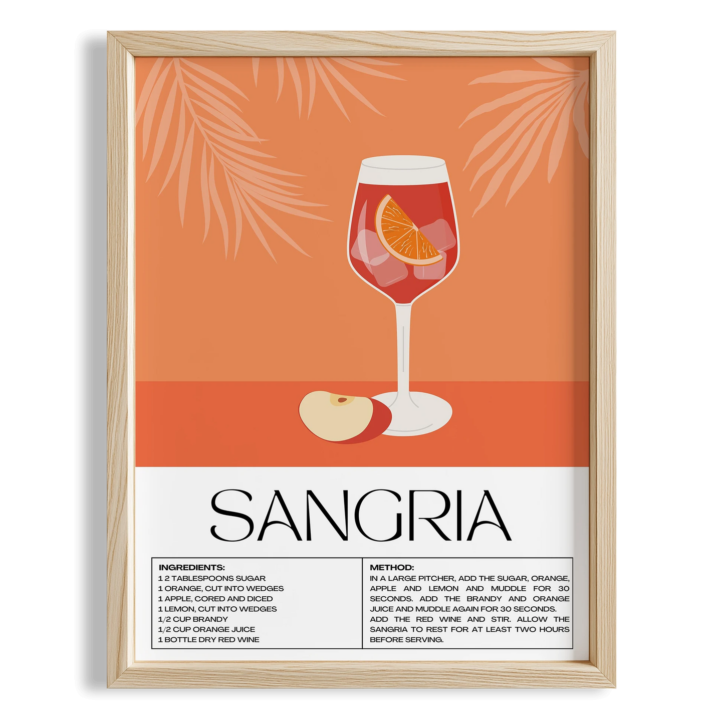 Sangria Kokteyli Retro Mutfak Duvar Tablosu
