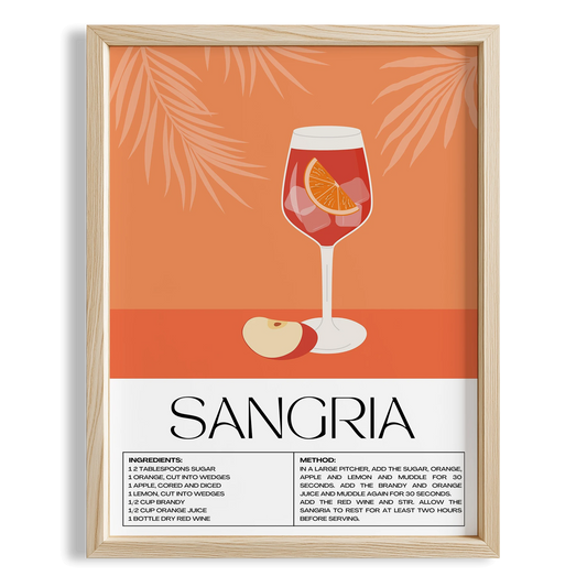 Sangria Kokteyli Retro Mutfak Duvar Tablosu