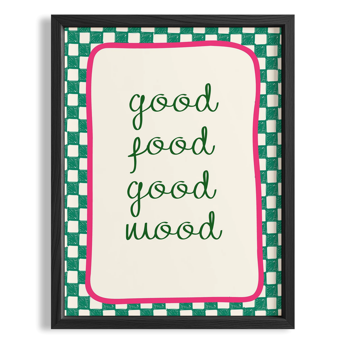 Good Food Good Mood Tipografi Mutfak Duvar Tablosu